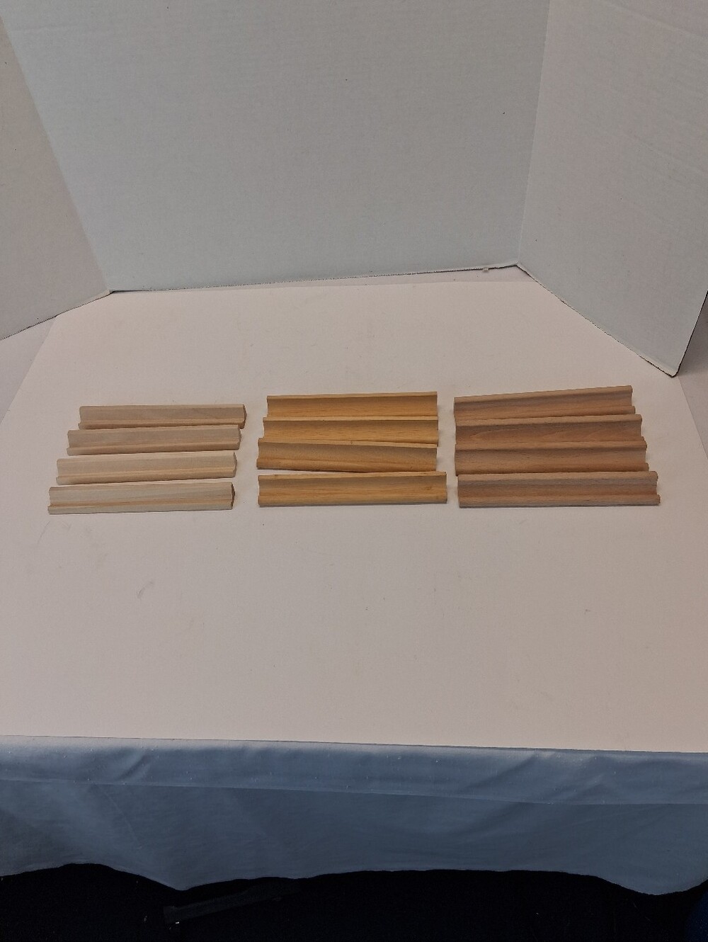 3 Sets Scrabble Wooden Tile Racks Holders Lot of 12 Vintage 1976, 1989, 2012 GUC